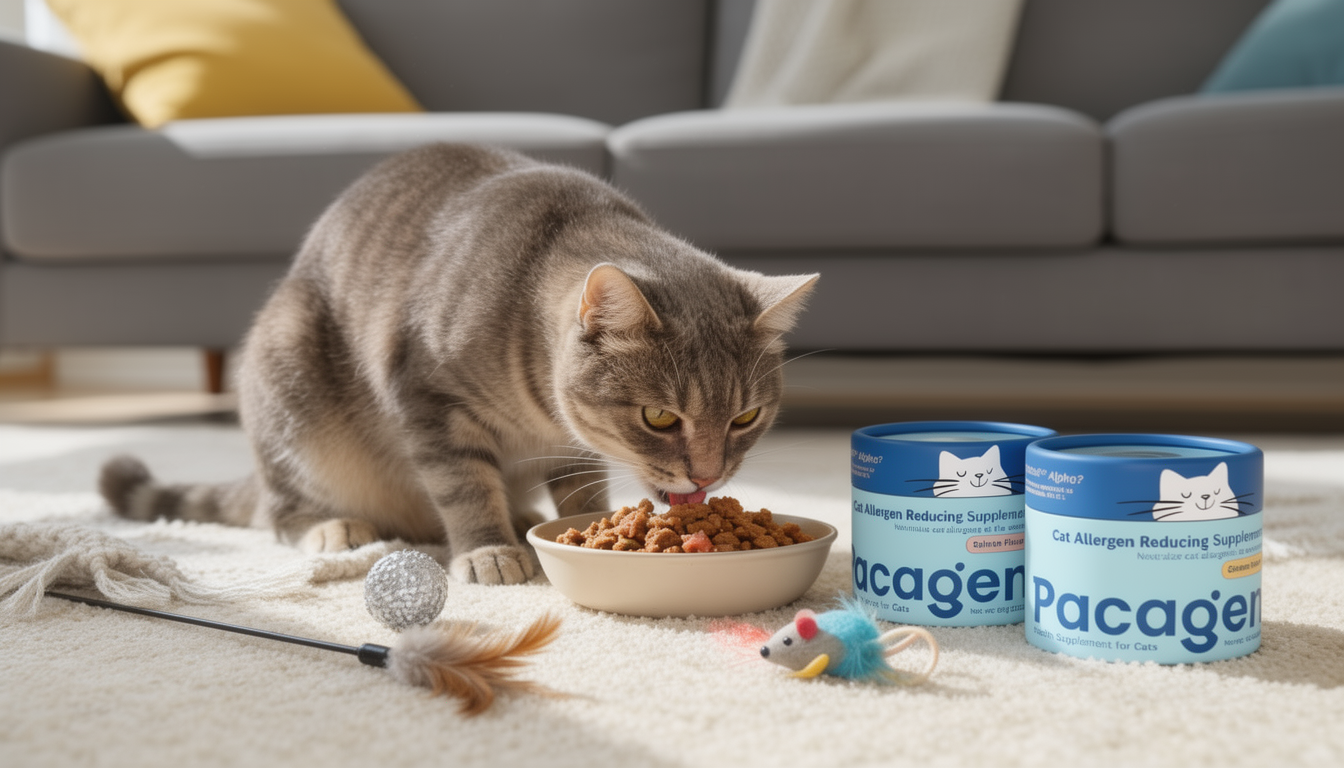 Cat eating from a bowl