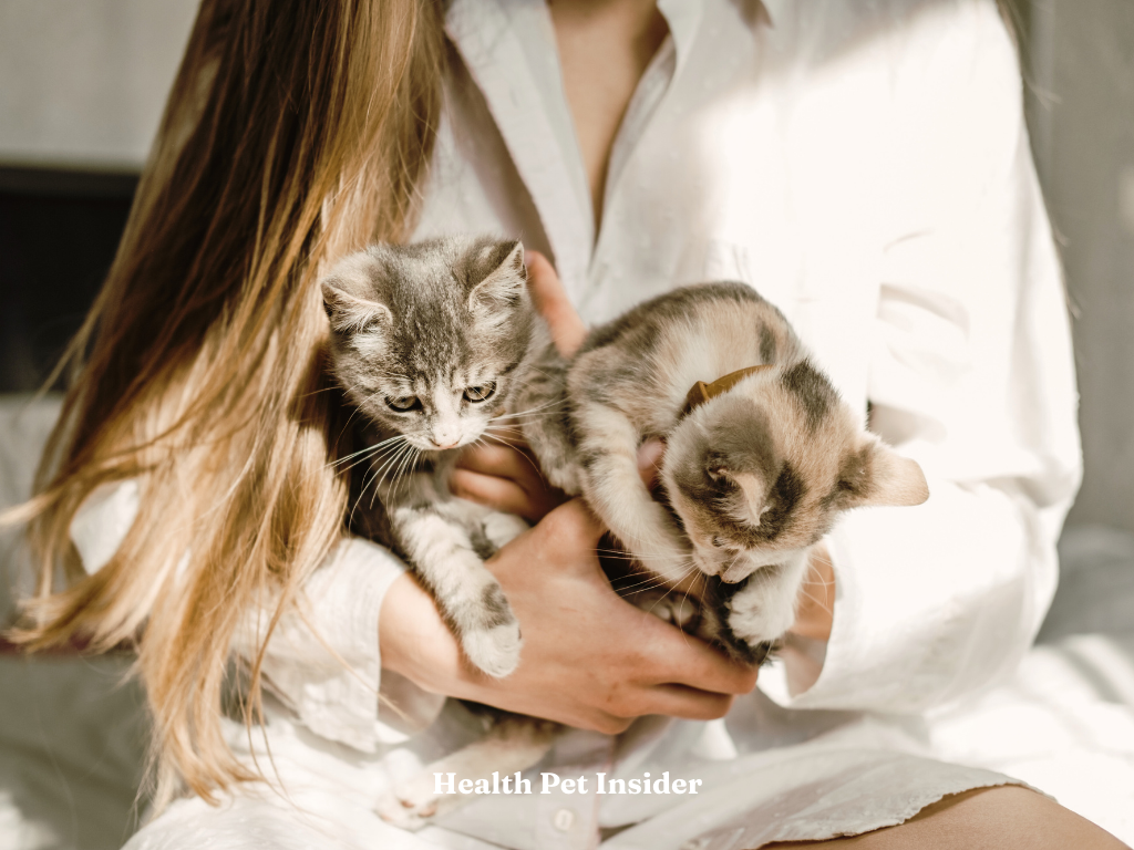 Woman with kittens